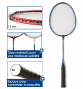 Steel/alu badminton racket with T - 61 cm - 100 gr                   