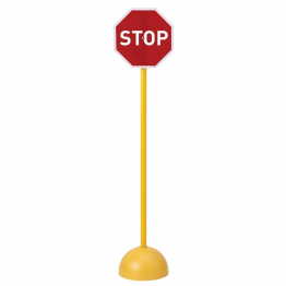 Traffic sign - octagon - "Stop" - with pole and base                 