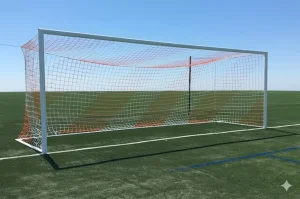 Filet 11 joueurs européen - 3mm - maille 145 mm bicolore - avec noeud