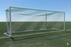 Filet 11 joueurs européen - 3mm - maille 145 mm bicolore - avec noeud