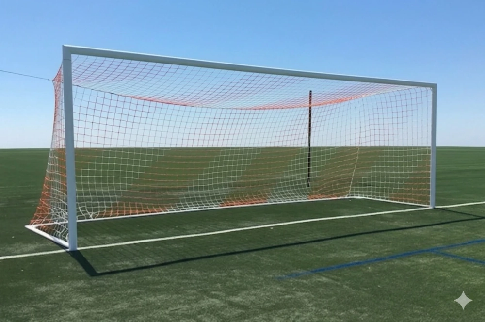 Filet 11 joueurs 3 mm - trapézoidal - maille 145 bicolore - avec nœud