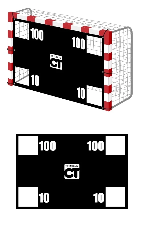 Cible handball - 3 m x 2 m noire