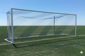 Filet 11 joueurs européen - 3mm - maille 145 mm bicolore - avec noeud