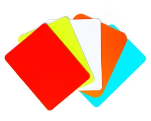 Lot de 5 cartons d'arbitre multicouleurs
